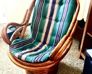 Vintage rattan swivel chairs