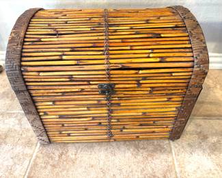 Vintage split bamboo box