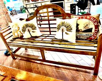 Arch back wood bench