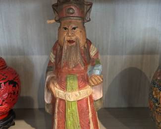 Vintage carved wood Chinese figure
