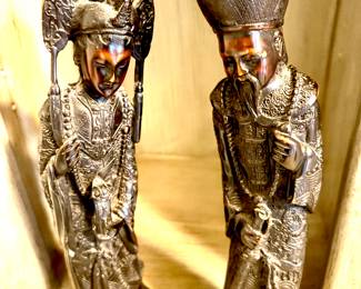 Vintage Chinese emperor and empress statues