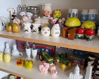 Hundreds of salt and pepper shakers. We will be selling individual and mystery boxes. 