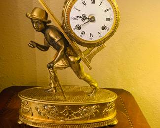 Directoire Syle Italian Clock of Slave Carrying Bale of Cotton