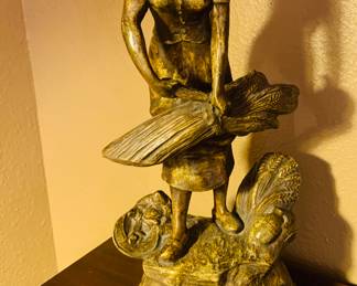 vintage reproduction of "Lady with Wheat" by Moreau