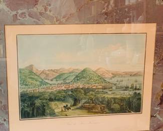 19th century aquatint Vue de San Francisco by French artist Louis Le Breton