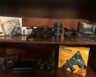 Cameras, camera lenses and binoculars 