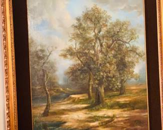 very large original painting by noted artist Andre Baylon