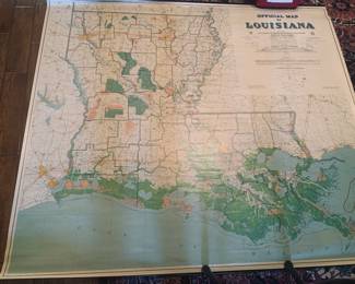 Large State Of Louisiana wall map still sealed