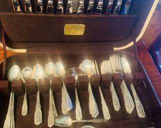 large Westmoreland sterling silver flatware set "Milburn Rose"