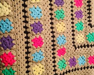 Granny chic crocheted afghan 