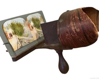 Antique Stereoscope with Postcards