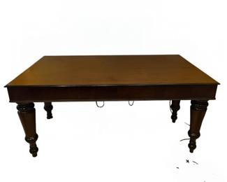 Solid Wood Mahogany Desk with Large Turned Legs