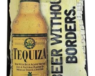 Large Vintage Tequiza Metal Bar Sign