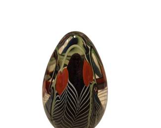 Orient and Flume Egg Shaped Paperweight and Stand