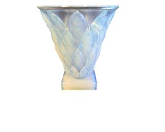 Sabino French Art Deco Opalescent Glass Fish Vase Signed