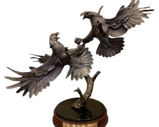 George McMonigle Clash of the Sky Kings Bronze Eagles Figurine by Franklin Mint