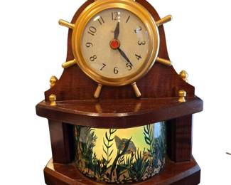 United Clock Corp Ships Wheel Aquarium Clock