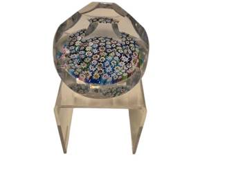 Millefiori Paperweight with Stand