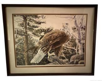 Franklin Mint Original Color Lithograph The Vigil Signed and Dated by the Artist Scott Woolever