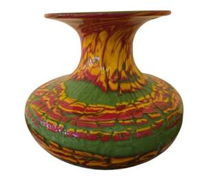 Colorful Drip Glaze Vase Signed