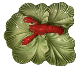 Vintage 1940s Brad Keeler Earthenware Lobster Tray Divided Dish