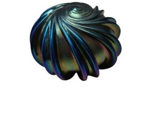 Zephyr Glass Works Spiraled Paperweight