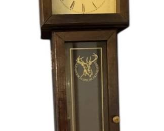 Vintage Battery Operated Glenfiddich Scotch Wood Clock with Door