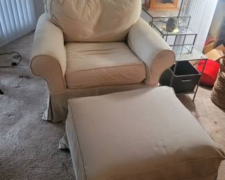 slip cover sofa and ottoma