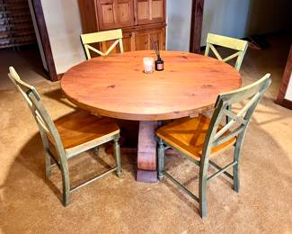 Vtg. Round Oak table - 4 chairs sold separately