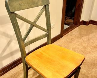  4 chairs w/green stain 