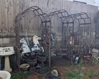 Carousel horses. Archways