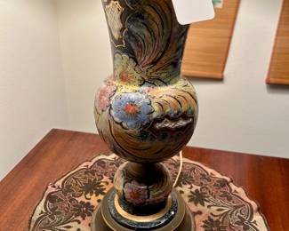 Hand painted Florentine Lamp sometimes refereed to as "Moorcraft"