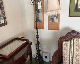Wrought Iron Rose Vine Lamp