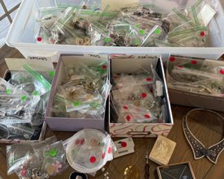 Hundreds of pieces of jewelry. I counted 74 sets of earrings alone!