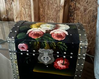 Vintage Hand Painted Storage Box
