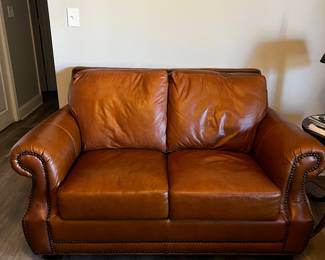 Barcal Top Grain Leather Loveseat