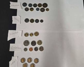 SH771Coins Of Lithuania, Namibia, Ecuador, Zimbabwe, and Israel