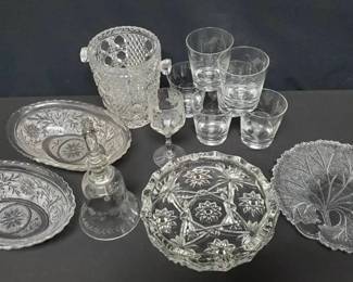 CT112Vintage Etched Wheat Glasses And More