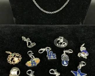 SH752VLA Dodgers Charms Silver Chain