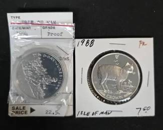 SH728Isle Of Man Coins 1988 And 1994 Proof