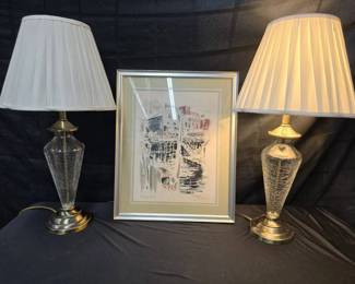 CT125John Haymson Lithograph With Lamps