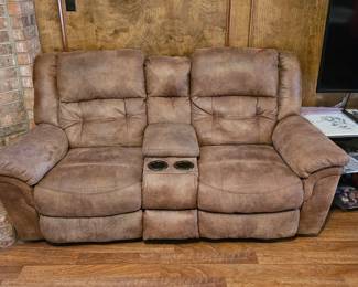 Love seat with console and 2 recliners
