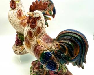 25 ColorfulVintageStyled16TallRoosters