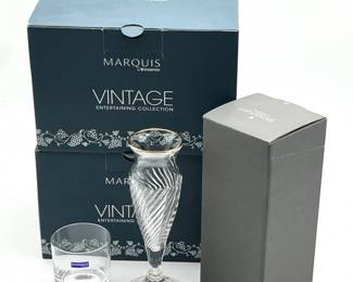 168 WaterfordRocksGlassesandVaseNewinBoxesLot