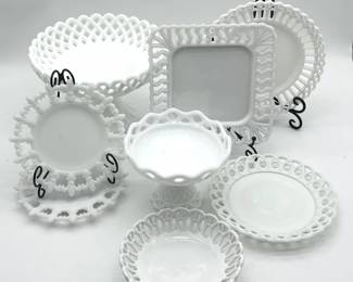 87 OpenLaceMilkGlassLot