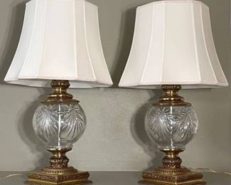 30 MatchingNeoclassicalCrystalandBrassTableLampswWhiteShades