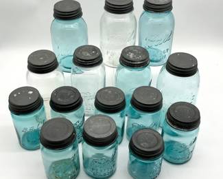 68 VintageSmalltoMediumBallMasonandAtlasJars4to7withLids
