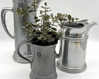 114 Setof3PewterPitchers