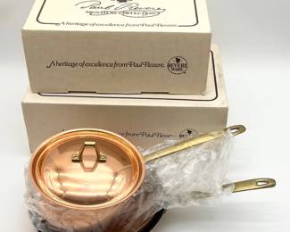 36 CopperRevereWare2Skilletsand2SaucePansNewOldStockinBoxes