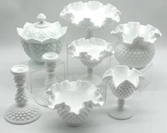 82 FentonHobnailMilkGlassLot